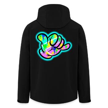 Shaka Graffiti Colour Explosion - Men’s Recycled Softshell Jacket by Stanley/Stella - black - Back - AI Model Male 185 light (185cm)
