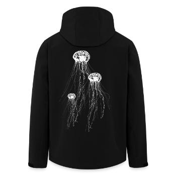 Qualle - Recycelte Männer Softshell-Jacke von Stanley/Stella - Schwarz - Hinten - AI Model Male 185 light (185cm)