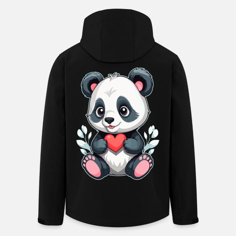 Panda mit Herz - Recycelte Männer Softshell-Jacke von Stanley/Stella - Schwarz