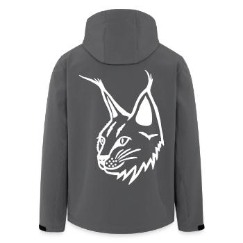 Porträt des weißen Luchses - Recycelte Männer Softshell-Jacke von Stanley/Stella - Anthrazit - Hinten - AI Model Male 185 light (185cm)