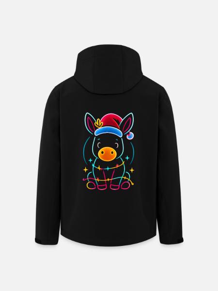 Donkey Elf Christmas Funny Gift - Men’s Recycled Softshell Jacket by Stanley/Stella - black