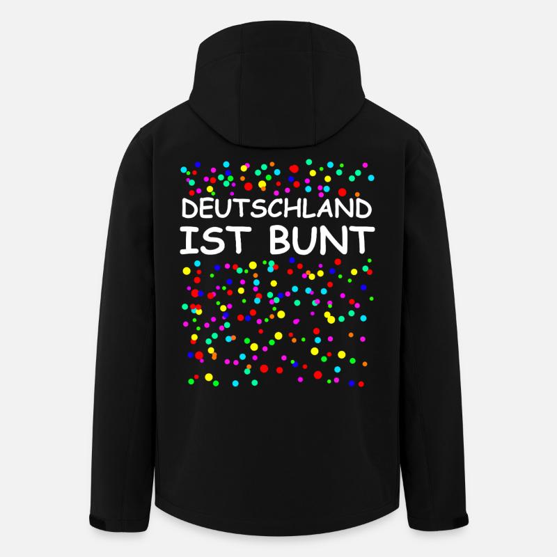 Deutschland Ist Bunt - Recycelte Männer Softshell-Jacke von Stanley/Stella - Schwarz