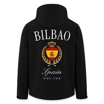 Couronne des armoiries de Bilbao, Espagne – Souvenir de voyage - Veste softshell homme en polyester recyclé Stanley/Stella - noir - Dos - AI Model Male 185 light (185cm)