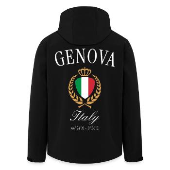 Genua Italien Wappen Krone – Reise Souvenir - Recycelte Männer Softshell-Jacke von Stanley/Stella - Schwarz - Hinten - AI Model Male 185 light (185cm)