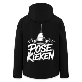 Fischen Pose Humor - Recycelte Männer Softshell-Jacke von Stanley/Stella - Schwarz - Hinten - AI Model Male 185 light (185cm)