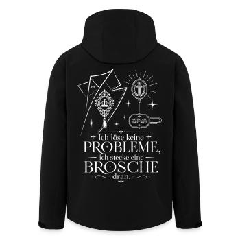 Ich stecke eine Brosche dran - Recycelte Männer Softshell-Jacke von Stanley/Stella - Schwarz - Hinten - AI Model Male 185 light (185cm)