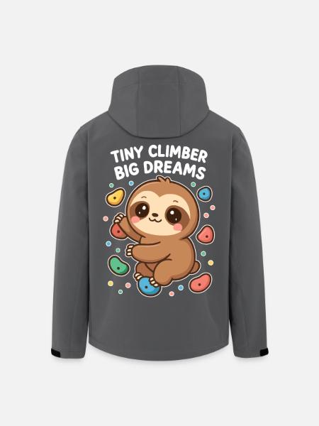 Kawaii Sloth Climbing - Tiny Climber Shirt - Men’s Recycled Softshell Jacket by Stanley/Stella - black
