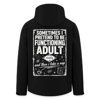 Pretending to Be a Functioning Adult - Recycelte Männer Softshell-Jacke von Stanley/Stella - Schwarz - Hinten - AI Model Male 185 light (185cm)