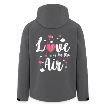 Love is in the air - Liebe liegt in der Luft - Men’s Recycled Softshell Jacket by Stanley/Stella - black - Back - AI Model Male 185 light (185cm)