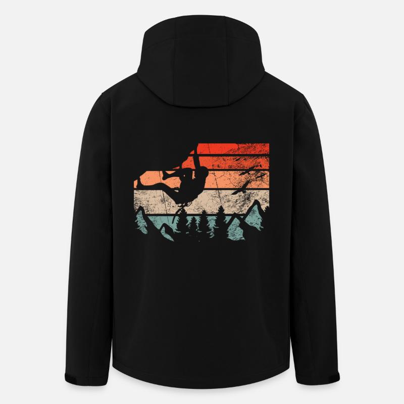 Retro bouldering climbing boulderer boulder - Men’s Recycled Softshell Jacket by Stanley/Stella - black