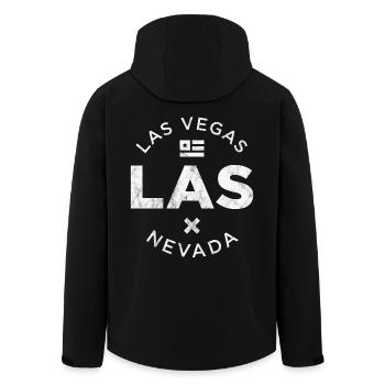 LAS, Las Vegas - Men’s Recycled Softshell Jacket by Stanley/Stella - black - Back - AI Model Male 185 light (185cm)