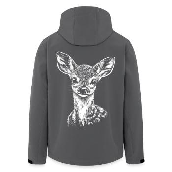 Reh Portrait Waldtier Wildtier Rehe Rehkitz - Recycelte Männer Softshell-Jacke von Stanley/Stella - Schwarz - Hinten - AI Model Male 185 light (185cm)