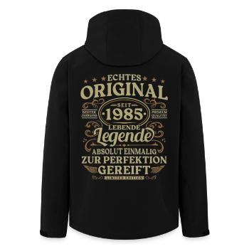 Original seit 1985 Jahrgang Geburtstag Geschenk - Recycelte Männer Softshell-Jacke von Stanley/Stella - Schwarz - Hinten - AI Model Male 185 light (185cm)
