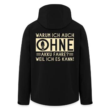 Ohne Akkku Fahrrad Fahrradfahrer - Recycelte Männer Softshell-Jacke von Stanley/Stella - Schwarz - Hinten - AI Model Male 185 light (185cm)