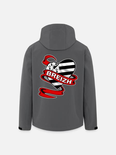Breizh heart - Veste softshell homme en polyester recyclé Stanley/Stella - noir
