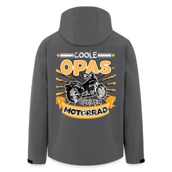 Coole Opas fahren Motorrad - lustiger Biker Spruch - Recycelte Männer Softshell-Jacke von Stanley/Stella - Schwarz - Hinten - AI Model Male 185 light (185cm)