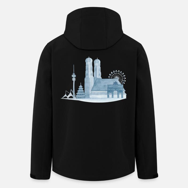 Das Geschenk für Münchner und München Liebhaber - Recycelte Männer Softshell-Jacke von Stanley/Stella - Schwarz