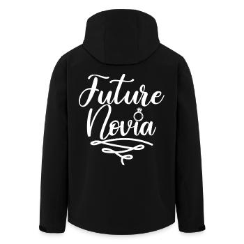 Future Novia Girlfriend Engagement Wedding Gift - Men’s Recycled Softshell Jacket by Stanley/Stella - black - Back - AI Model Male 185 light (185cm)