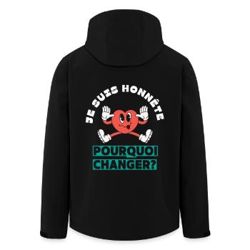Je suis honnête pourquoi changer - Veste softshell homme en polyester recyclé Stanley/Stella - noir - Dos - AI Model Male 185 light (185cm)