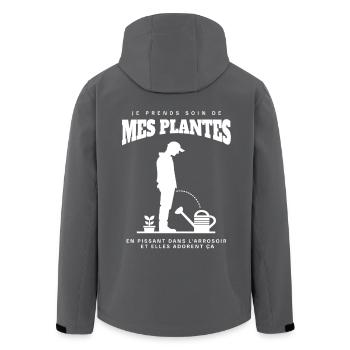 Je prends soin de mes plantes - Veste softshell homme en polyester recyclé Stanley/Stella - noir - Dos - AI Model Male 185 light (185cm)
