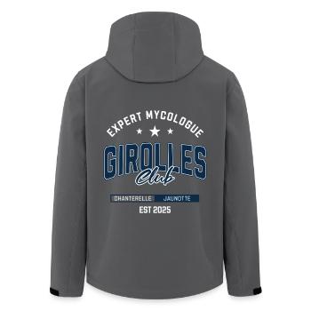 Expert mycologue girolles club - Veste softshell homme en polyester recyclé Stanley/Stella - noir - Dos - AI Model Male 185 light (185cm)