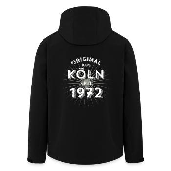 Original aus Köln seit 1972! - Recycelte Männer Softshell-Jacke von Stanley/Stella - Schwarz - Hinten - AI Model Male 185 light (185cm)