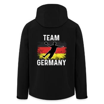Team Germany EM World Cup Team Germany Handball Fan - Men’s Recycled Softshell Jacket by Stanley/Stella - black - Back - AI Model Male 185 light (185cm)