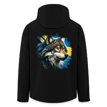Wolf - Värmland's proud provincial animalWolf - Värmla - Men’s Recycled Softshell Jacket by Stanley/Stella - black - Back - AI Model Male 185 light (185cm)