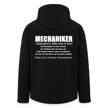 Mechaniker Definition Shirt - Recycelte Männer Softshell-Jacke von Stanley/Stella - Schwarz - Hinten - AI Model Male 185 light (185cm)