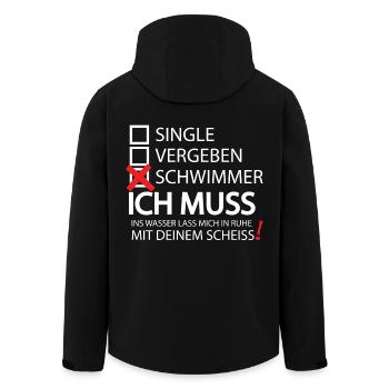 Schwimmen Geschenk T Shirt Wassersport Meer Idee - Recycelte Männer Softshell-Jacke von Stanley/Stella - Schwarz - Hinten - AI Model Male 185 light (185cm)