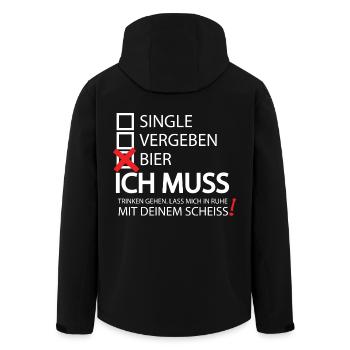 Single Vergeben Bier Trinker Geschenk T Shirt - Recycelte Männer Softshell-Jacke von Stanley/Stella - Schwarz - Hinten - AI Model Male 185 light (185cm)