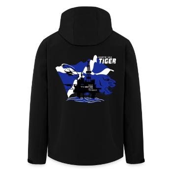 Oil Rig Oil Field North Sea Tiger Aberdeen - Men’s Recycled Softshell Jacket by Stanley/Stella - black - Back - AI Model Male 185 light (185cm)