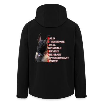 malinois - Veste softshell homme en polyester recyclé Stanley/Stella - noir - Dos - AI Model Male 185 light (185cm)