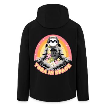 Faultier macht Yoga im All - Recycelte Männer Softshell-Jacke von Stanley/Stella - Schwarz - Hinten - AI Model Male 185 light (185cm)