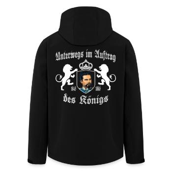 Unterwegs im Auftrag... - Recycelte Männer Softshell-Jacke von Stanley/Stella - Schwarz - Hinten - AI Model Male 185 light (185cm)