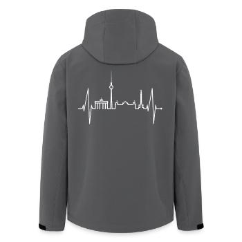 Berlin Herzschlag Skyline Puls Geschenk Souvenir - Recycelte Männer Softshell-Jacke von Stanley/Stella - Anthrazit - Hinten - AI Model Male 185 light (185cm)