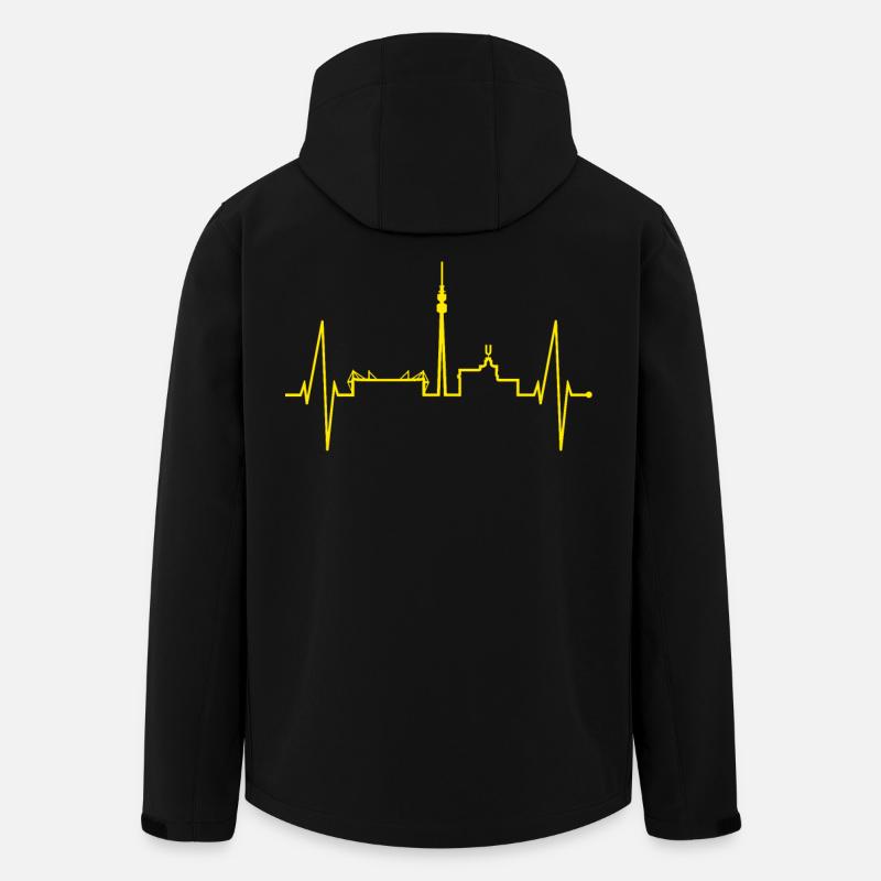 Dortmund Herzschlag Schwarz Gelb Ruhrpott Stadion - Recycelte Männer Softshell-Jacke von Stanley/Stella - Schwarz