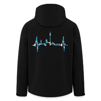 München Herzschlag Skyline Bayern Flagge Fan Liebe - Recycelte Männer Softshell-Jacke von Stanley/Stella - Schwarz - Hinten - AI Model Male 185 light (185cm)