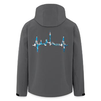 München Herzschlag Skyline Bayern Flagge Fan Liebe - Recycelte Männer Softshell-Jacke von Stanley/Stella - Anthrazit - Hinten - AI Model Male 185 light (185cm)