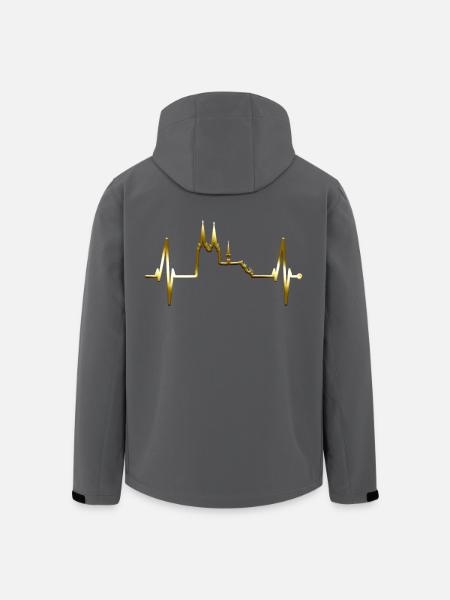 Köln Herzschlag Skyline Kölner Dom Herz Gold Kölle - Recycelte Männer Softshell-Jacke von Stanley/Stella - Schwarz