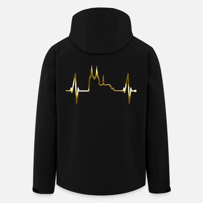 Köln Herzschlag Skyline Kölner Dom Herz Gold Kölle - Recycelte Männer Softshell-Jacke von Stanley/Stella - Schwarz