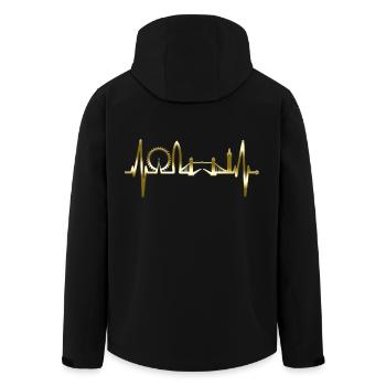 London Skyline Heartbeat England Plaqué Or - Veste softshell homme en polyester recyclé Stanley/Stella - noir - Dos - AI Model Male 185 light (185cm)