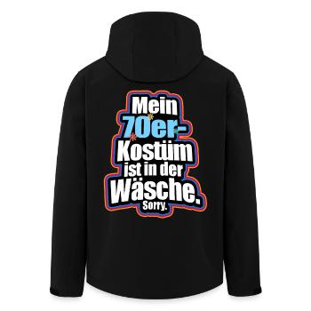 Mein 70er Jahre Kostüm In Der Wäsche Motto Party - Recycelte Männer Softshell-Jacke von Stanley/Stella - Schwarz - Hinten - AI Model Male 185 light (185cm)