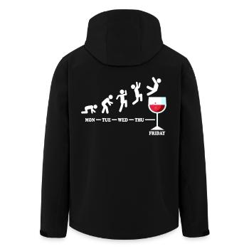 Wein Woche Freitag Wochenende Cooles Wein Geschenk - Recycelte Männer Softshell-Jacke von Stanley/Stella - Schwarz - Hinten - AI Model Male 185 light (185cm)