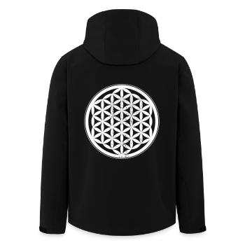 Lebensblume Flower Of Life Blume des Lebens Yoga - Men’s Recycled Softshell Jacket by Stanley/Stella - black - Back - AI Model Male 185 light (185cm)
