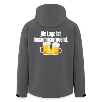 Die Lage Ist Besäufniserregend Saufen Party Bier - Recycelte Männer Softshell-Jacke von Stanley/Stella - Schwarz - Hinten - AI Model Male 185 light (185cm)
