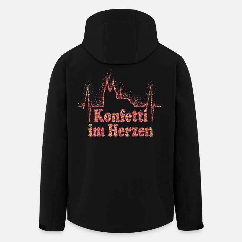 Köln Herzschlag Konfetti Im Herzen Karneval Kölner - Recycelte Männer Softshell-Jacke von Stanley/Stella - Schwarz