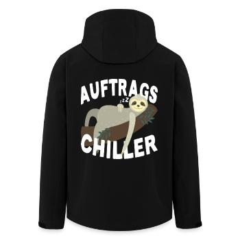 Auftragschiller Faultier Geschenk Auftrags Chiller - Recycelte Männer Softshell-Jacke von Stanley/Stella - Schwarz - Hinten - AI Model Male 185 light (185cm)
