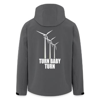 Windrad Turn Baby Turn Windkraft Strom Erneuerbare - Recycelte Männer Softshell-Jacke von Stanley/Stella - Anthrazit - Hinten - AI Model Male 185 light (185cm)