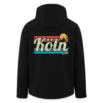 Cologne Cologne Retro Vintage Surfer Cologne Carnival - Men’s Recycled Softshell Jacket by Stanley/Stella - black - Back - AI Model Male 185 light (185cm)